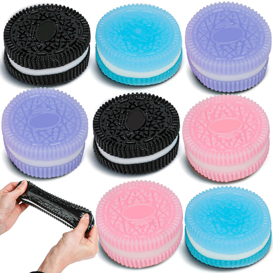 8Pack Cookie Squishy Toy closeup front shows soft silicone for soothing stress relief.