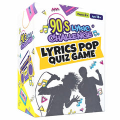 90s Lyric Challenge cover and packaging, retro vibe for nostalgia-loving players.