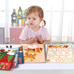 90shine Christmas tree page fuels imagination with reusable stickers.
