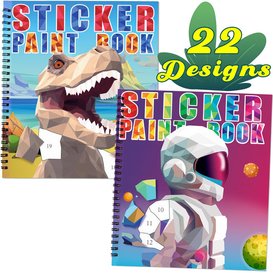 90shine dinosaur-space sticker book cover, bright and inviting for imaginative play.