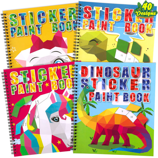 90shine four-pack sticker books cover with colorful animal designs for creative play