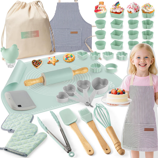 JIGQGY Ultimate Baking Kit rolling pin for kid-friendly, mess-aware rolling