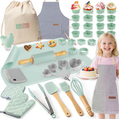 JIGQGY Ultimate Baking Kit rolling pin for kid-friendly, mess-aware rolling