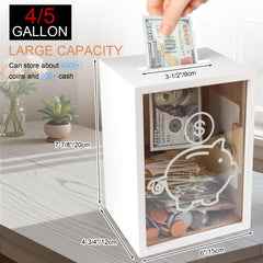 Mczxon clear money jar capacity highlighting room for thousands of coins.