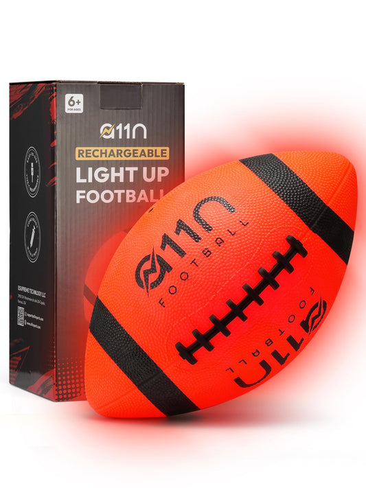 A11N SPORTS glow football with USB-C charge for extended night play