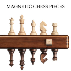 A&A folding wooden chess board with flat surface for stable play.