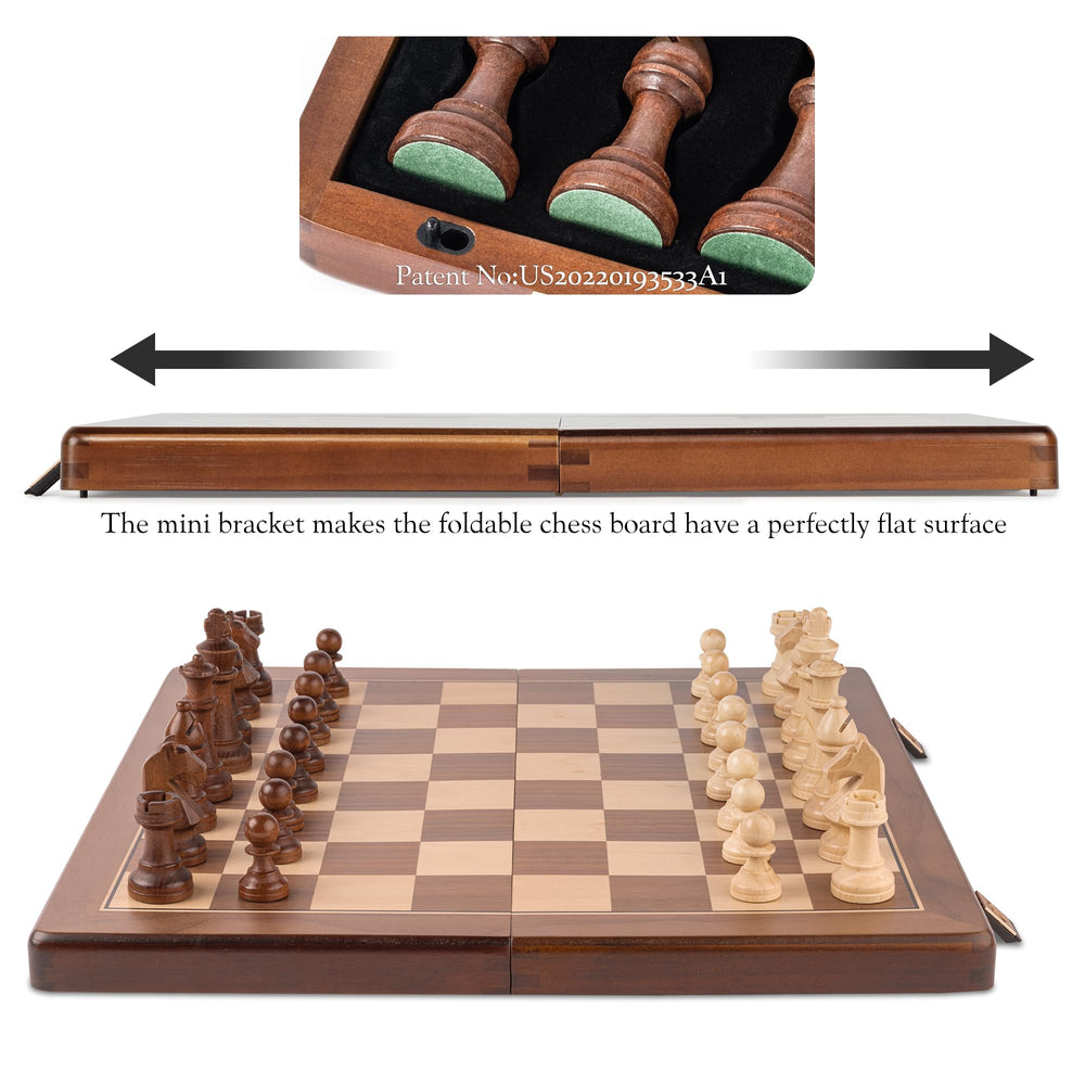 A&A magnetic chess pieces, 34 pieces, secure on the move.