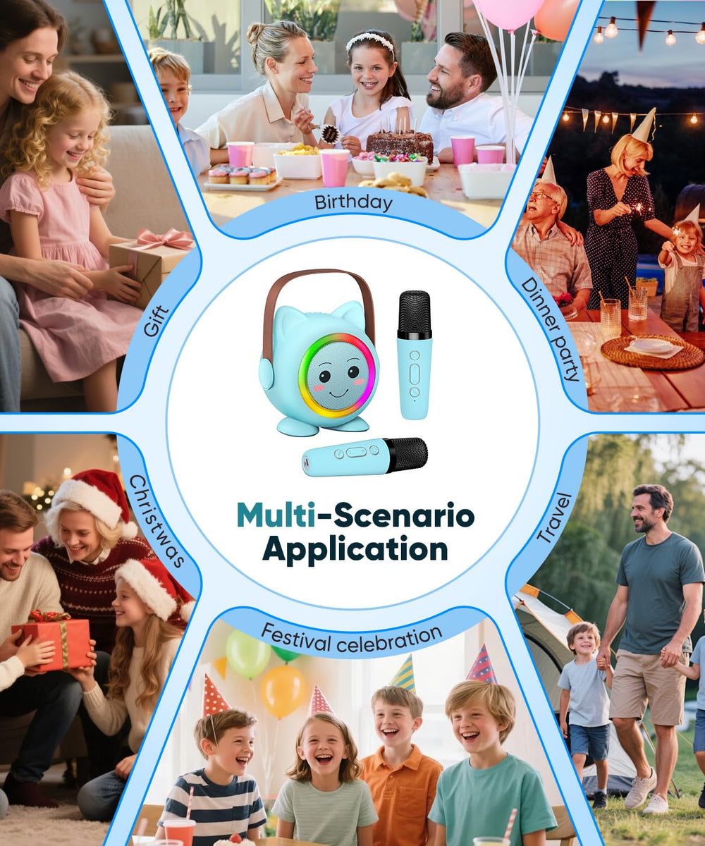 Aadmd mini karaoke machine with 5-hour playtime for longer sessions