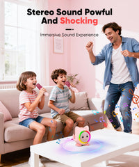 Aadmd mini karaoke shows a skin-friendly texture and kid-safe design