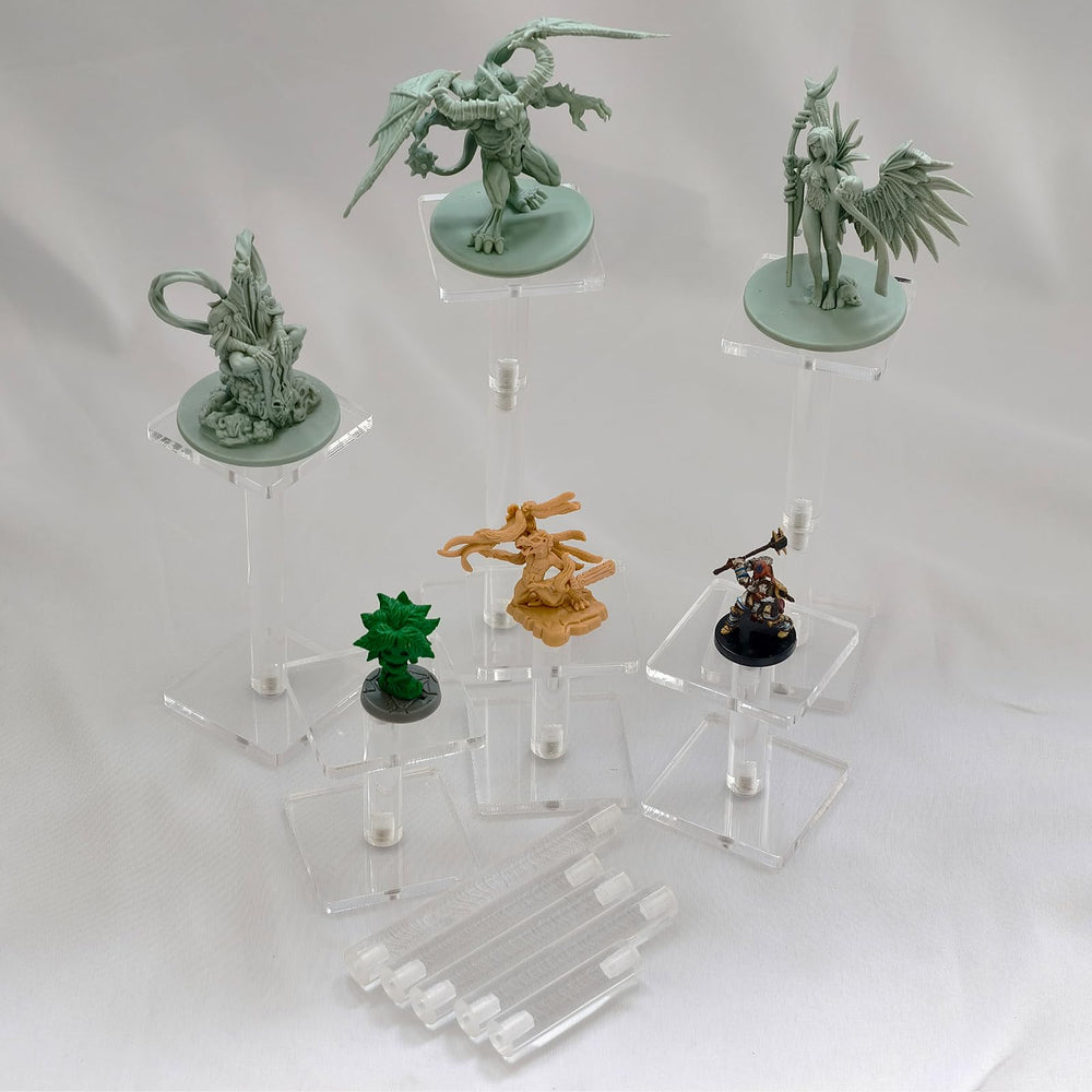 AAiphuwew combat riser 4in stand elevates a flying miniature for a clear battlefield view.