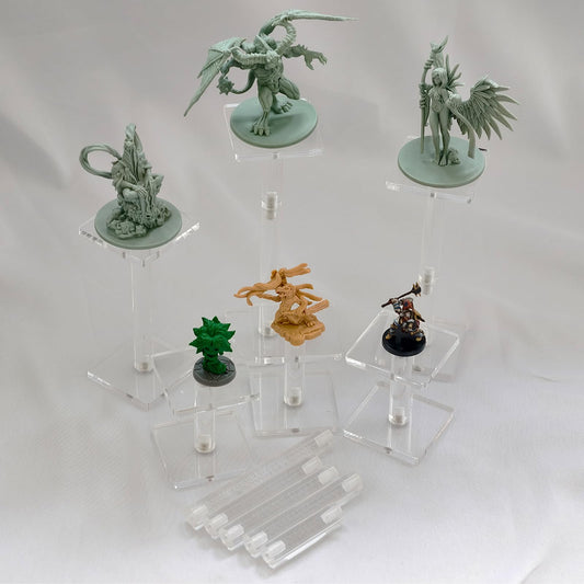 AAiphuwew combat riser 4in stand elevates a flying miniature for a clear battlefield view.