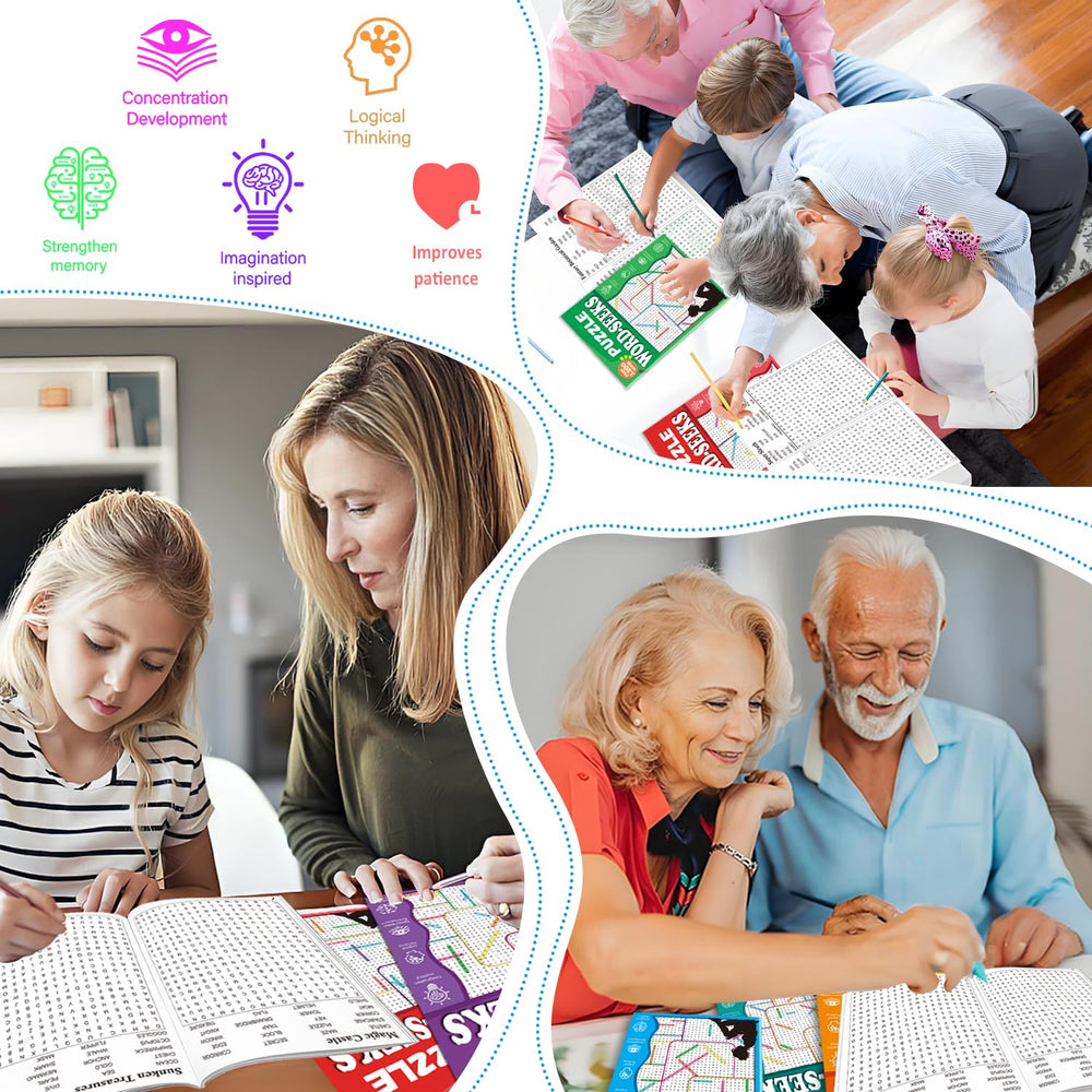 Aannanl senior-friendly large print designed to reduce eye strain during puzzles.