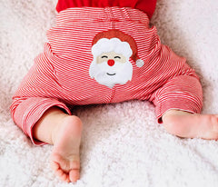 Abbence My First Christmas Outfit set shown on baby, complete 4-piece ensemble for photos.