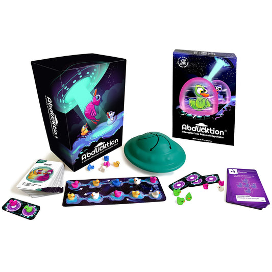 Abducktion Bundle Base box with expansion inside for easy game setup.