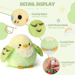 ABEARCAR parakeet plush toy packaged in a gift box for easy gifting