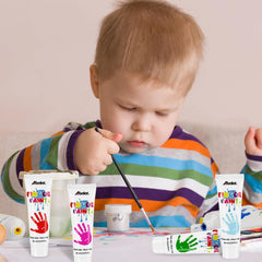 ABEIER easy-cleanup paints wipe from skin and fabrics after use