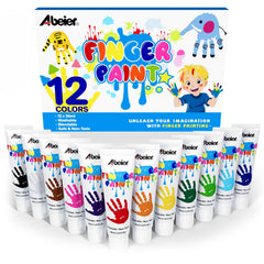 ABEIER washables finger paint for toddlers with vibrant colors and creamy texture