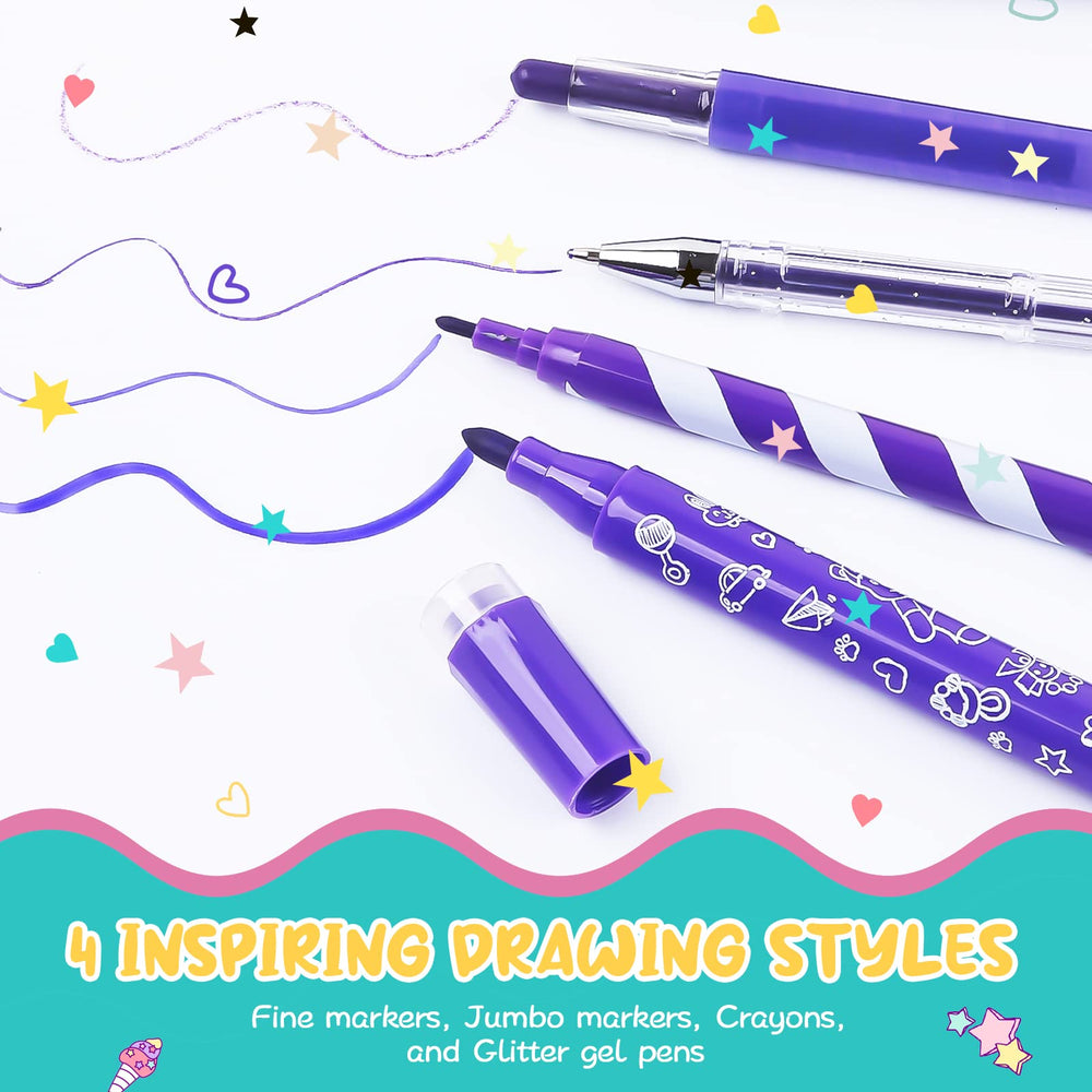 aberlls glitter gel pens add shimmer accents.