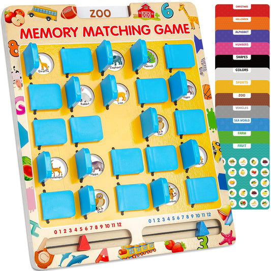 ABERLLS matching memory board top view ideal for travel play on planes