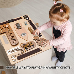 ABERLLS Montessori busy board button focus fosters finger precision and independent dressing