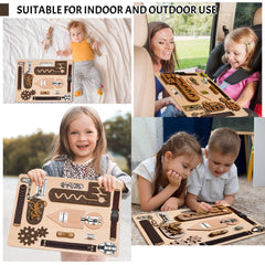 ABERLLS Montessori busy board travel-compact design for on-the-go play