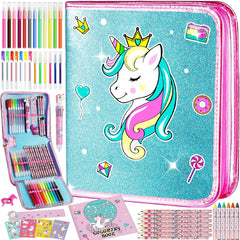 ABERLLS Unicorn Markers Case for organized on-the-go art storage.