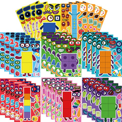 Abilat number stickers collection for kids with colorful faces to boost early number recognition during play.
