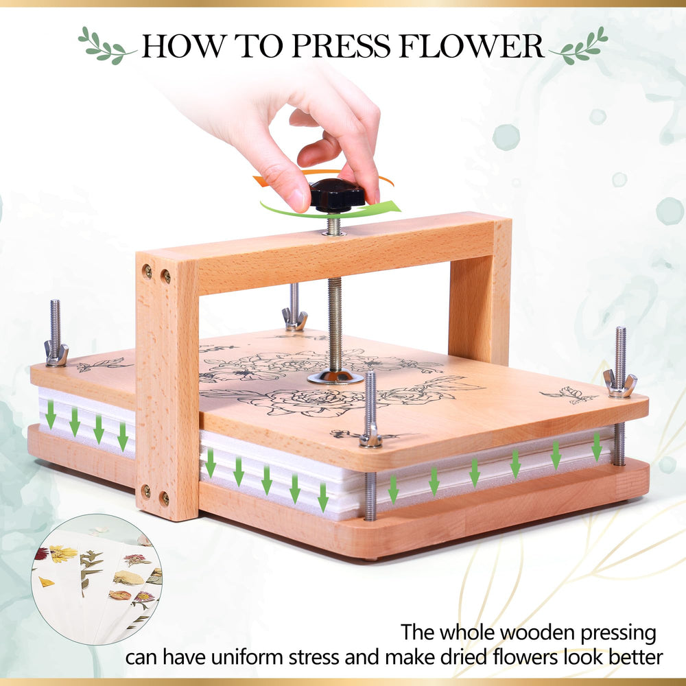 Aboofx large pressing area shown with big flowers for reference