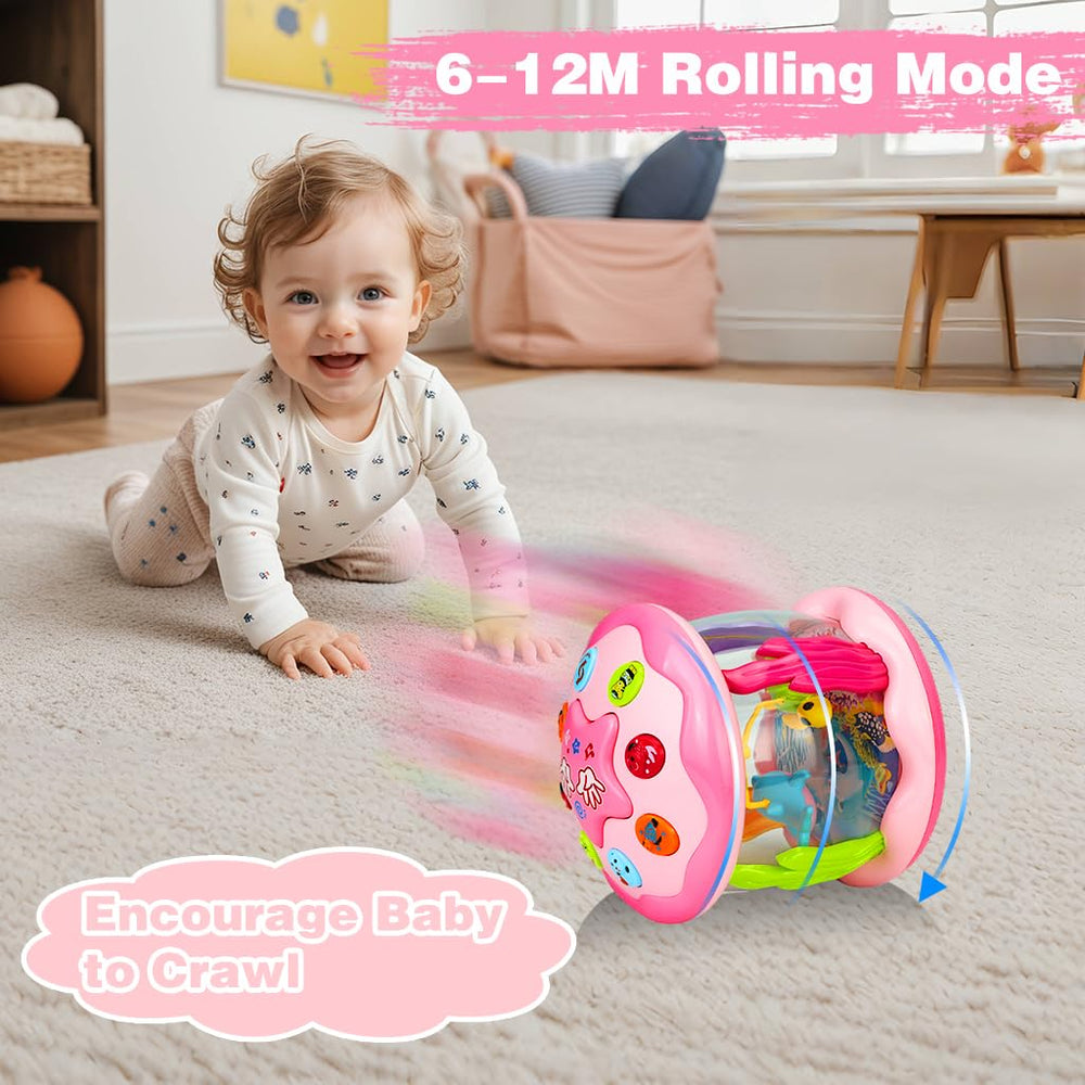 Aboosam toy with a big top button for easy music and light cues.
