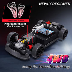 ACAMMZAR RC Drift Car 4WD chassis for stable drifting on various surfaces.