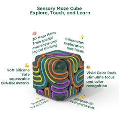 Accevo 3D sensory activity board cube bridge supports creative configurations