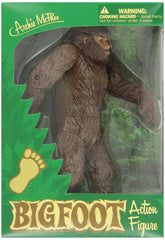 Archie Mcphee Bigfoot figure brown back view suitable for display photos.