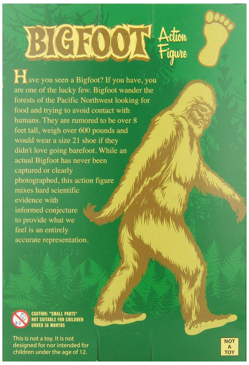 Archie Mcphee Bigfoot figure brown poised for action and storytelling.