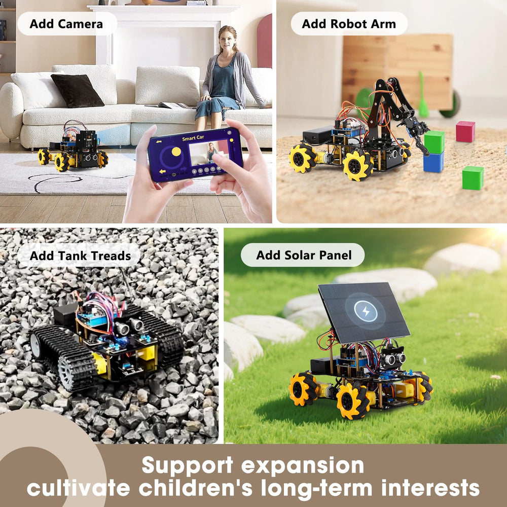 ACEBOTT Robot Kit assembly process captured for parent-child learning.