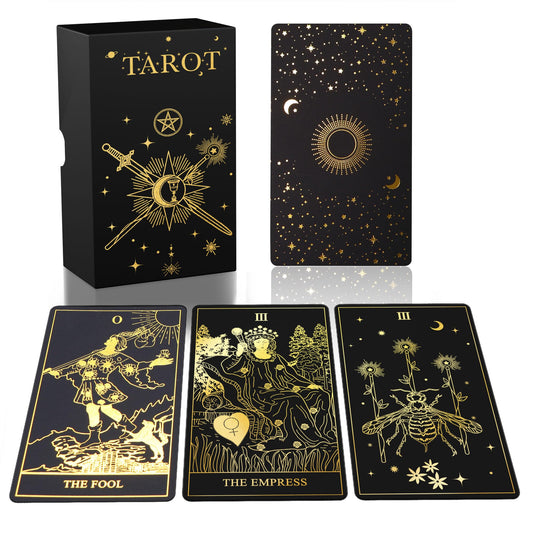ACELION tarot deck with gold-foil surface, ideal for collectors and beginners to explore symbolism.