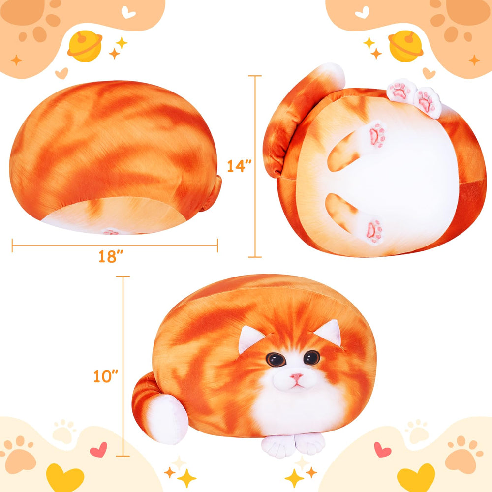 Achwishap orange cat plush 18 inches, cute decor and comforting buddy.