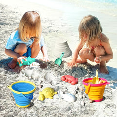 Aclarastra foldable sand toys simplify packing and travel to the beach.