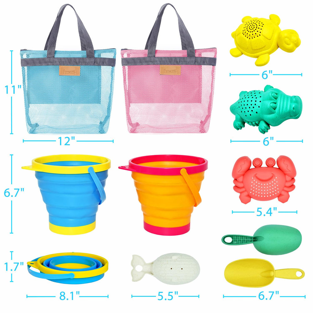 Aclarastra beach shell bags help organize treasures and rinse sand fast.