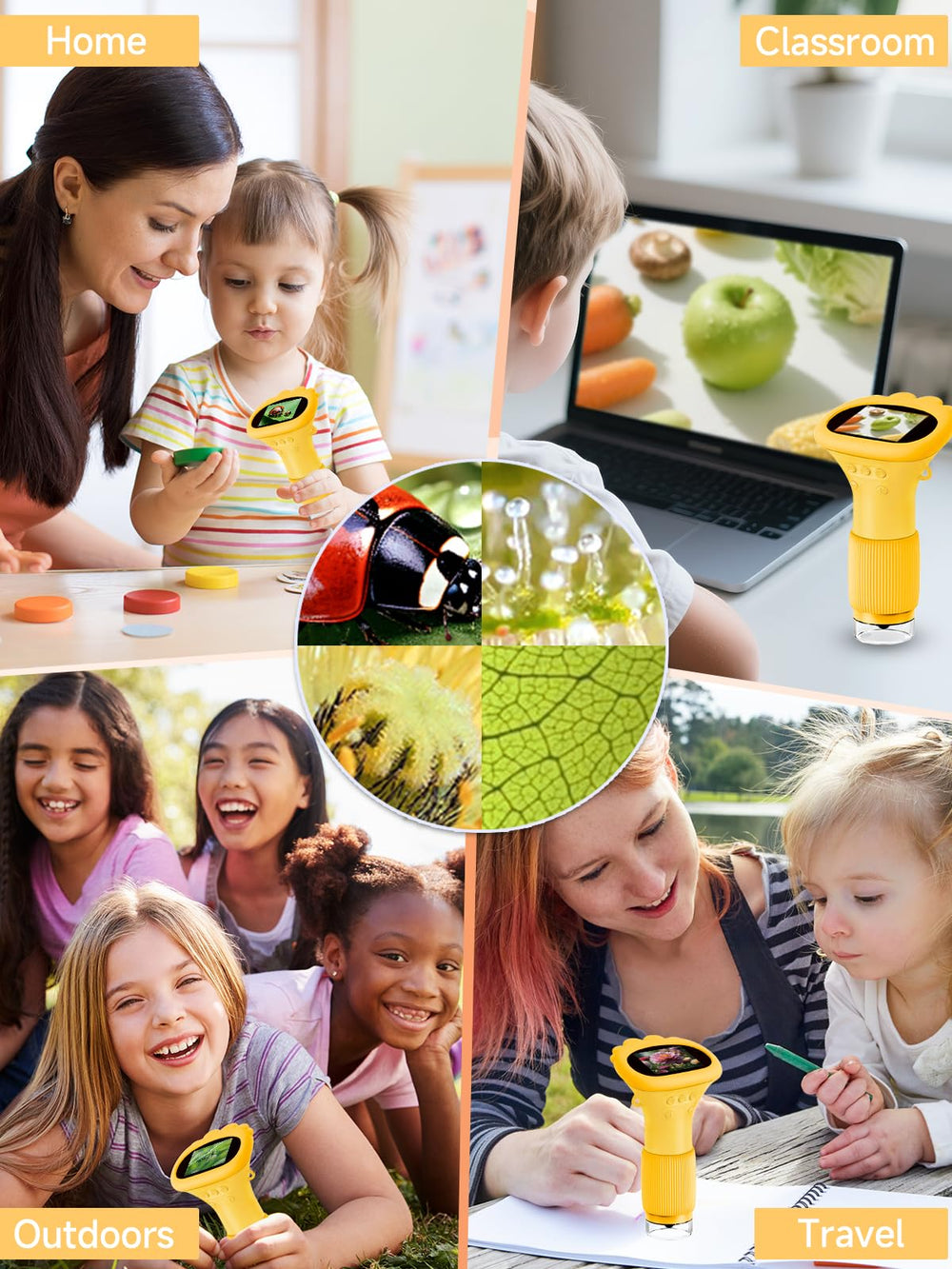 Acoath Microscope with removable screen protector for durable kid use.