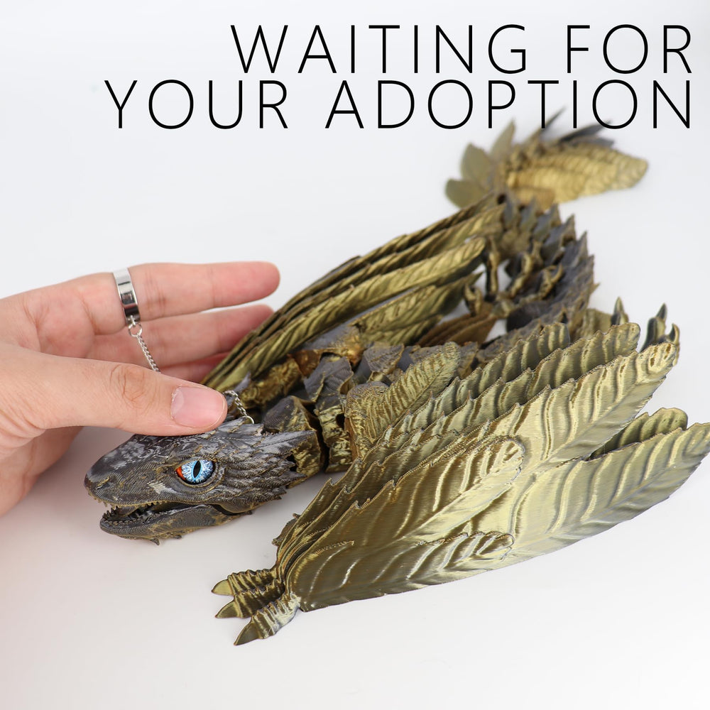 ACCOFE handcrafted 3D printed dragon with articulated joints for posing.