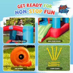 Action Air bounce house made with extra-thick material and durable seams