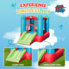 Action Air inflatable bounce house with side slide for added fun