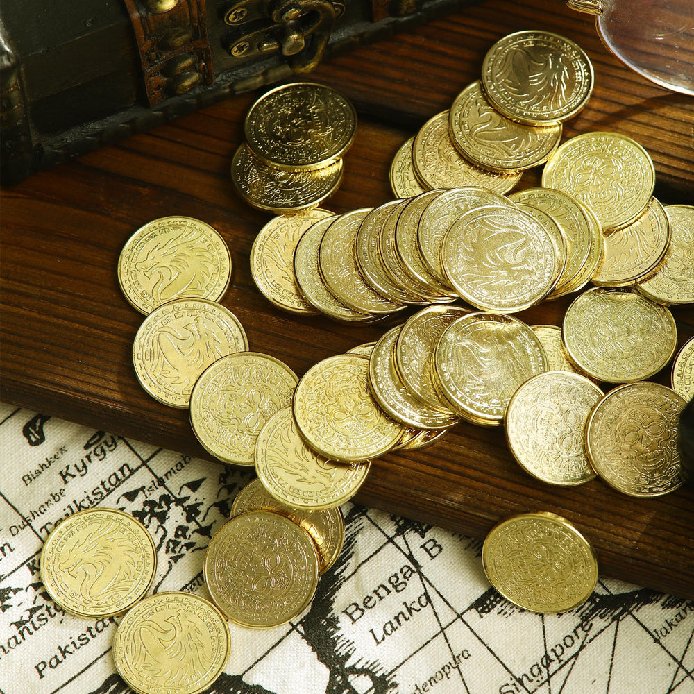ACTIONDRAKE pirate-skeleton side coin design for RPG props