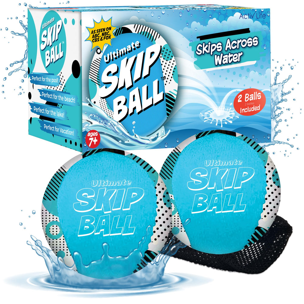 Activ Life skip ball blue spots pack on the beach, ideal for group outdoor play.