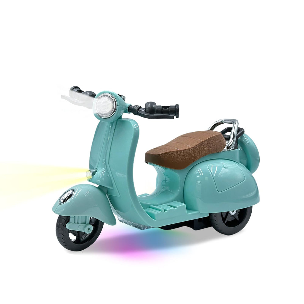 Adehevio electric doll scooter 17cm blue front view for engaging play