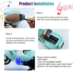 Adehevio blue scooter lights and music effect during play