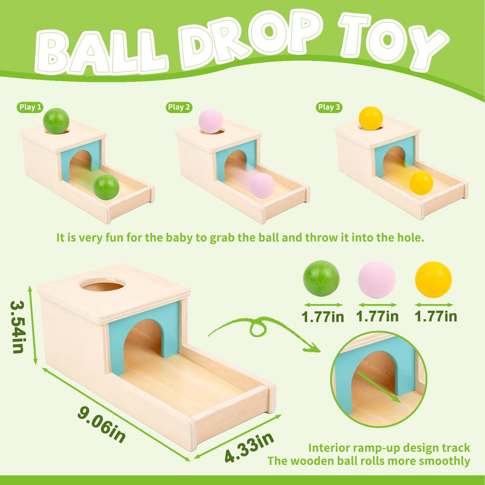 Adena Montessori green plastic ball offers varied textures for discovery.