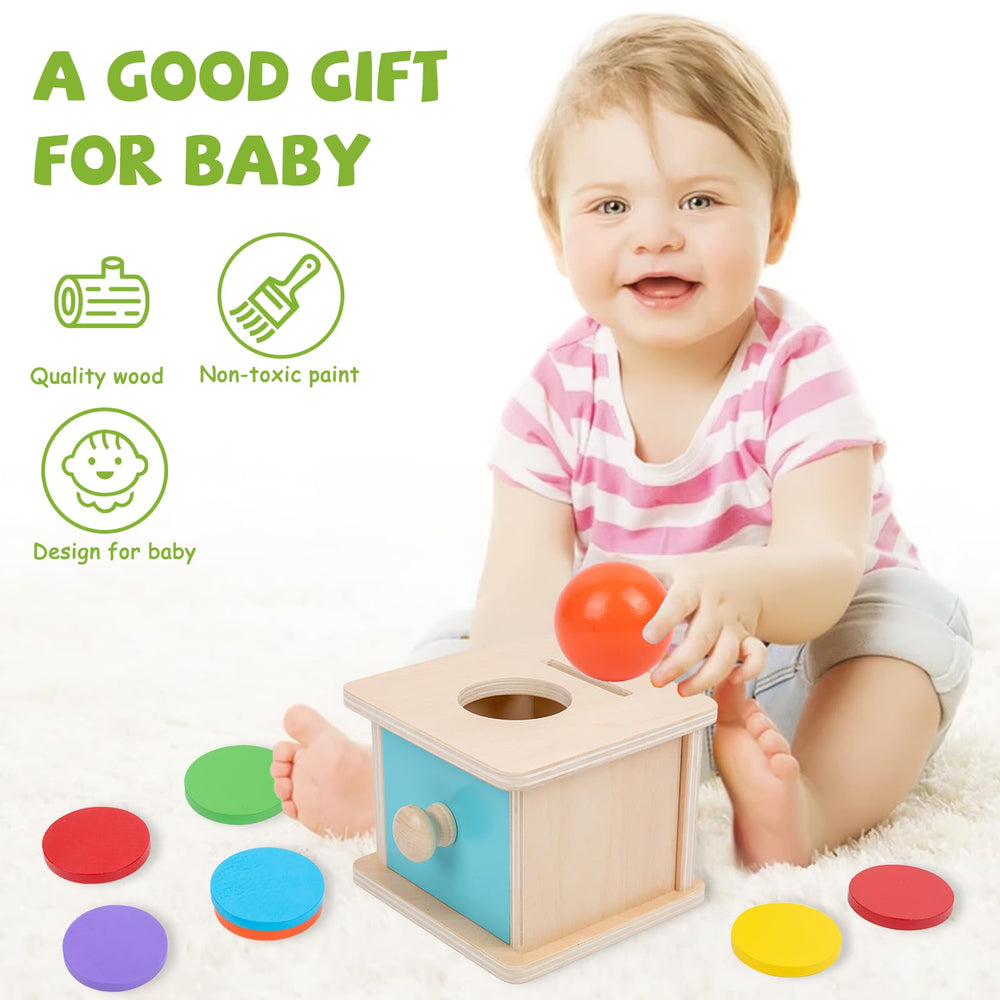 Adena Montessori compact toy with small drawer simplifies post-play storage.