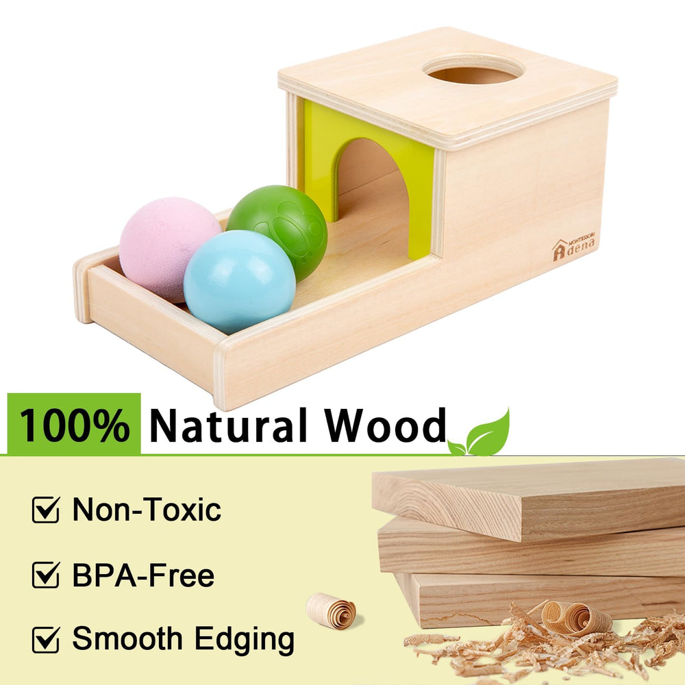 Adena Montessori box holes demo showing insertion and object interaction