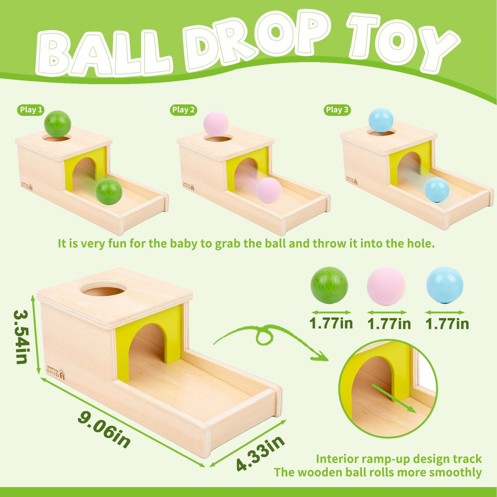 Adena Montessori three balls green plastic offering varied textures for tactile play